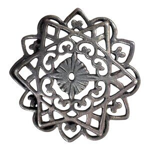 Vtg MMA 925 Sterling Silver Ornamental Star Of David Judaica Slide Pendant RARE